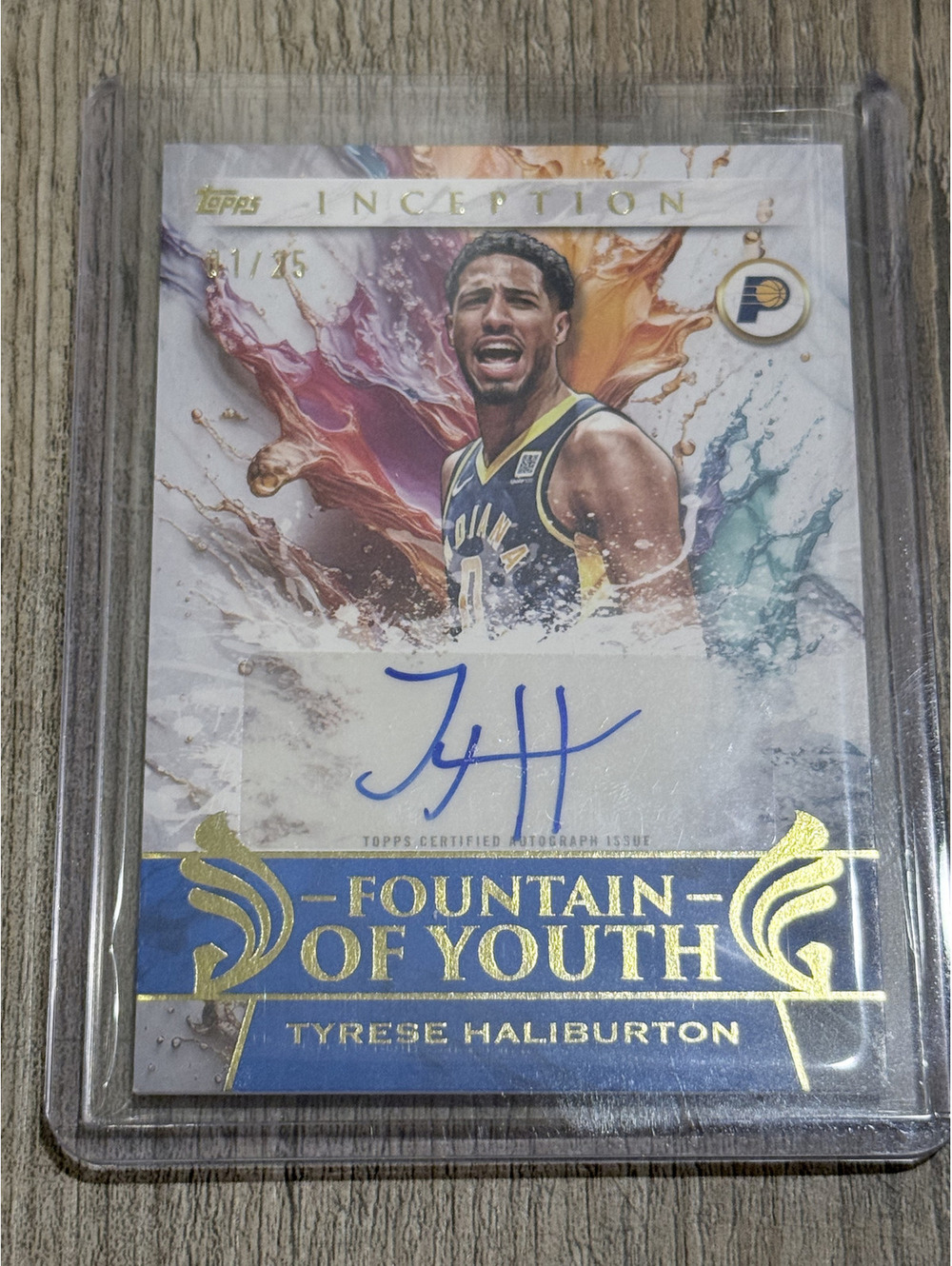 Tyrese Haliburton 2025-26 Topps Inception Fountain of Youth Autograph /25 SP
